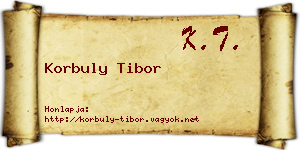 Korbuly Tibor névjegykártya